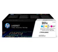 HP Cartouches toner 201X (CF253XM) – Pack 3 couleurs Cyan/Magenta/Jaune - Grande capacité Originales