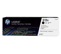 HP Cartouche de toner 312X LaserJet Noir - Pack double