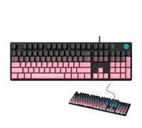 HP Clavier de jeu mécanique filaire GK400F avec interrupteur marron à LED | Anti-ghosting pleine taille | Touches en ABS avec panneau en métal | Design ergonomique pour les jeux de bureau et sur PC |