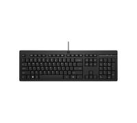 HP Clavier Filaire 125 USB Noir, Clavier à Membrane Taille Réelle (100%), Pavé Numérique, Dimensions 436x138x20.5mm, Poids 80g, Réf: 266C9AA