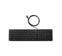HP Clavier Filaire Desktop 320K USB Noir, Format 100%, Pavé Numérique, Longueur de Câble 1.8m, Compatible Windows 10, Dimensions 426.2 x 110.9 x 16.7mm