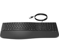 HP Clavier filaire 485 Comfort – ergonomique USB, 23 touches programmables, Français Noir
