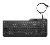 HP Clavier filaire rétroéclairé 400 (fil cendré) - Touches lumineuses à DEL blanc chaud avec 3 niveaux de luminosité - Design fin et portable - 12 touches programmables - Résistant aux déversements,
