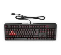 HP Clavier gamer Omen 1100 – mécanique filaire USB AZERTY anti-ghosting Noir et Rouge