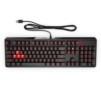 HP OMEN 1100 - Clavier Mécanique Gaming AZERTY Noir (Filaire - USB, Anti-Ghosting, Switch Cherry MX Blue, Rétroéclairage LED Rouge)
