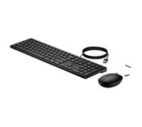 HP Desktop 320MK - Ensemble clavier et souris - disposition à 3 zones, déplacement de touche à faible profil - full size - USB - QWERTY - Anglais international - noir - Smart Buy