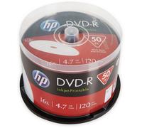 HP DVD-R 4.7GB, 120Min, 16x, Cakebox, 50 CDs, imprimable