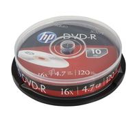 HP DVD-R, DME00026-3, 4.7Go, 16x, boîte à gâteaux, paquet de 10, non imprimable, 12cm, pour l'archivage de données