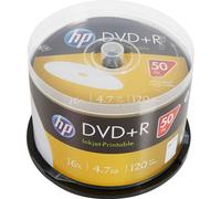 HP DVD+R, imprimable par jet d'encre, DRE00026WIP-3, 4.7Go, 16x, spindle, 50-pack, 12cm, pour l'archivage de données