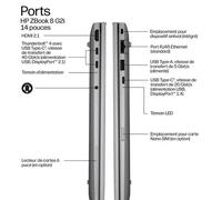 ZBook 8 G2i Mobile Workstation - Copilot+ PC, AI PC, AI Workstation - conception de charnière à 163 degrés - Intel Core Ultra 7 - 366H / jusqu'à 4.8