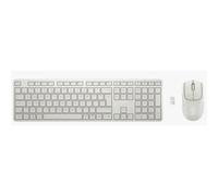 HP Ensemble clavier et souris hybride multi-appareils 495C, Taille réelle (100 %), Sans fil, USB + RF Wireless + Bluetooth, Blanc, Souris incluse BE1M