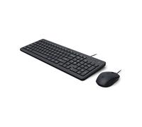 HP Ensemble Clavier Membrane USB Noir Taille Réelle + Souris Filaire 1600 DPI USB - Dimensions Clavier 425.9x146.1x26.8mm, Souris 103.4x61.1x34.2mm
