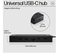 HP Ensemble combiné concentrateur USB-C et chargeur 65W pour PC portable Universal
