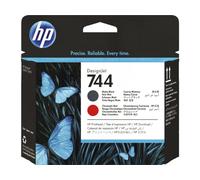 HP 744 Tête d'impression Noir Mat/Rouge Chromatique authentique F9J88A (TVA inc