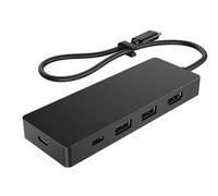 HP G3 Station d'accueil de Voyage USB-C multiport (Alimentation évolutive et connectivité Plug-and-Play, 5 Ports de Transfert, 2 USB-C, 2 USB-A, HDMI), Couleur Noire