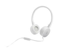 HP H2800 - Casque Audio Filaire avec Microphone (Tablette, Smartphone, Ordinateur Portable) - Blanc/Argent