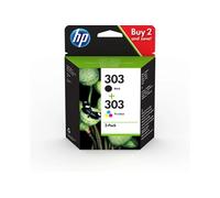 HP HP 303 Pack de 2 Cartouches d'Encre, Noire et Trois Couleurs, Authentiques (3YM92AE)