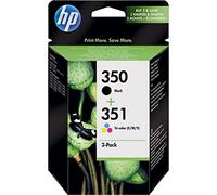 HP 350 (noir) / 351 (trois couleurs) pack de 2 cartouches d'encre authentiques