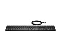 HP INC., Taille réelle (100 %), Avec fil, USB, Clavier à membrane, Noir 9SR37UT#ABF