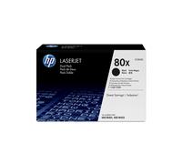 HP LaserJet CF280XD Pack de 2 Cartouches Toner Noir 80X Haut Rendement (2x 13800 pages) - Technologie Laser - OEM CF280XD - Japon
