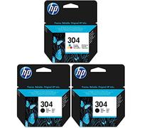 HP Lot de 2 cartouches d’encre noire et 1 cartouche tricolore d’origine pour imprimante Deskjet 3720