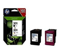 HP Lot de 2 Cartouches d'encre 301 (Noir - Cyan, Magenta, Jaune)