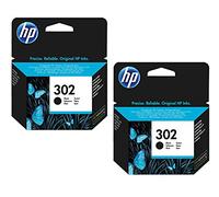 HP Lot de 2 cartouches d'encre d'origine F6U66AE HP 302 HP302 pour HP Deskjet 3630 Noir Capacité : env. 190 pages / 5 %