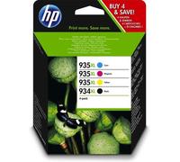 HP Lot de 4 cartouches d'encre 934XL/935XL d'origine cyan/magenta/jaune/noir 1000/825 pages (noir/blanc/coloré)
