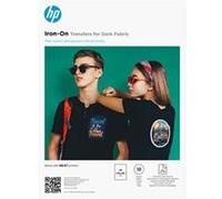 HP Iron-on Transferts, Papier Thermocollant pour Tissus Foncés, 10 Feuilles A4, pour T-shirts, Sacs et Coton, Impression Jet d’Encre, Personnalisation Durable et Créative, Blanc