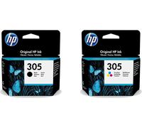 HP Pack de 2 cartouches d'encre authentiques 305 3 couleurs / noir