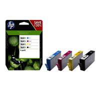 HP N9J74AE/364XL Cartouche d'encre multi pack Bk,C,M,Y haute capacité 1x 550pg + 3x 750pg UE4 pour HP PhotoSmart B 110/C 309/D 5460/Plus/Premium