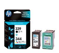 HP No 339/344 Jeu de 2 cartouches d'encre Noir et couleur