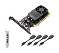 HP Nvidia Quadro P620 2 Go Carte Graphique (512 cœurs CUDA, GDDR5, 128 Bits, PCI Express x16 3.0) - avec x4 câbles mDP vers DP, Supports à Profil Haut et Bas - 3ME25AA - Boîte Ordinaire