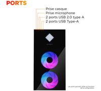 HP OMEN by 45L Gaming Desktop GT22-3066nf Intel Core Ultra 9 285K 128 Go DDR5-SDRAM NVIDIA GeForce RTX 5070 Ti Windows 11 Home PC Tour AI PC Noir