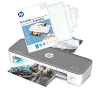 HP OneLam Plastifieuse A4 270 (plastification à chaud) avec films de plastification HP Everyday Kit de démarrage 80 microns composé de 100 feuilles A4/A5/A6 et cartes de visite