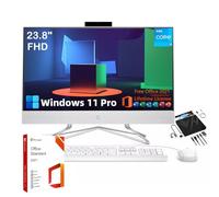 HP Ordinateur de bureau tout-en-un de 23,8" - Licence Microsoft Office à vie, écran FHD, processeur Intel i3 Dual-Core, webcam 720p, clavier et souris filaires, Win 11 Pro (16 Go de RAM, SSD de 1 To)
