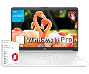 HP Ordinateur portable à écran tactile de 15,6" pour étudiants et entreprises, processeur Intel i3-1215U de 12e génération, RAM 64 Go, SSD de 1 To, batterie longue durée, fin et léger, licence