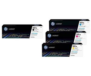 HP Original 201A Lot de 4 toners Noir/cyan/magenta/jaune (CF400A, CF401A, CF403A, CF402A)