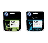 HP Original 3YM62AE / 3YM60AE Multipack 305 Lot de Cartouches d'encre Originales Noir XL et Trois Couleurs.Imprimantes DeskJet 2710 2720 DeskJet Plus 4110 4120 Envy 6010 6020 Pro 6420 6430