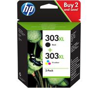 HP Pack de 2 cartouches authentiques d'encre haute contenance noir/trois couleurs 303XL