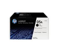 HP Pack de 2 Toners Noirs LaserJet 05A (CE505D) - Rendement Standard 4600 pages - Impression Laser - Compatible HP - Fabrication Japon/USA