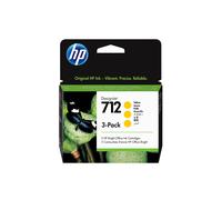 HP Pack de 3 cartouches d'encre DesignJet 712, jaune, 29 ml, Imprimantes HP DesignJet T210, T230, T250, T630, T650, A jet d'encre thermique, Jaune, Si