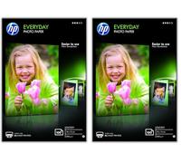 HP Papier photo Everyday, brillant, 200 g/m2, 10 x 15 cm, 100 feuilles, compatible avec les Imprimantes HP InkJet (Lot de 2)
