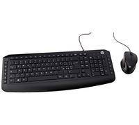 HP Pavilion 200 Clavier et souris USB, touches de choix rapide et multimédia, indicateur LED verrouillage majuscule/chiffres et touches coulissantes, repose-poignet intégré, DPI 1600, design mince