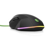 HP Pavilion 200 - Souris Gaming Noir/Vert (Filaire - USB, 5 Boutons Programmables, 3 200 DPI, Rétroéclairage RVB, Droitier) 5JS07AA#ABB