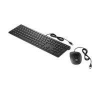 HP Ensemble clavier et souris Pavilion 400 – Clavier QUERTY Italienne, souris filaires (USB) – Noir