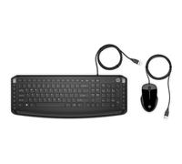 HP Pavilion Clavier et souris 200 pour, Avec fil, USB, Clavier mécanique, QWERTY, Noir, Souris incluse 9DF28AA#ABB