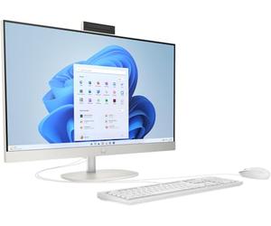 HP PC Tout en Un 27-cr0008nf - Core i5 1335U / jusqu'à 4.6 GHz - RAM 16 Go - SSD 512 Go - NVMe - Intel Iris XE - IEEE 802.11ax (Wi-FI 6) - Clavier et Souris sans Fil, Blanc, Windows 11