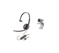 HP Poly 2200-87120-025 téléphone Micro-casque supra-auriculaire filaire Mono noir volume réglable, Mise en sourdine du microphone