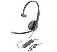 HP Poly Blackwire 3210 - Blackwire 3200 Series - micro-casque - sur-oreille - filaire - USB-C - noir - certifié UC, Certifié pour Skype for Business, certifié Cisco Jabber, Certifié Avaya